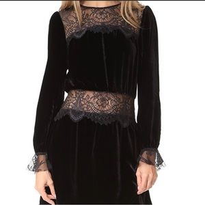 For Love & Lemons Beatrix Velvet Lace Dress